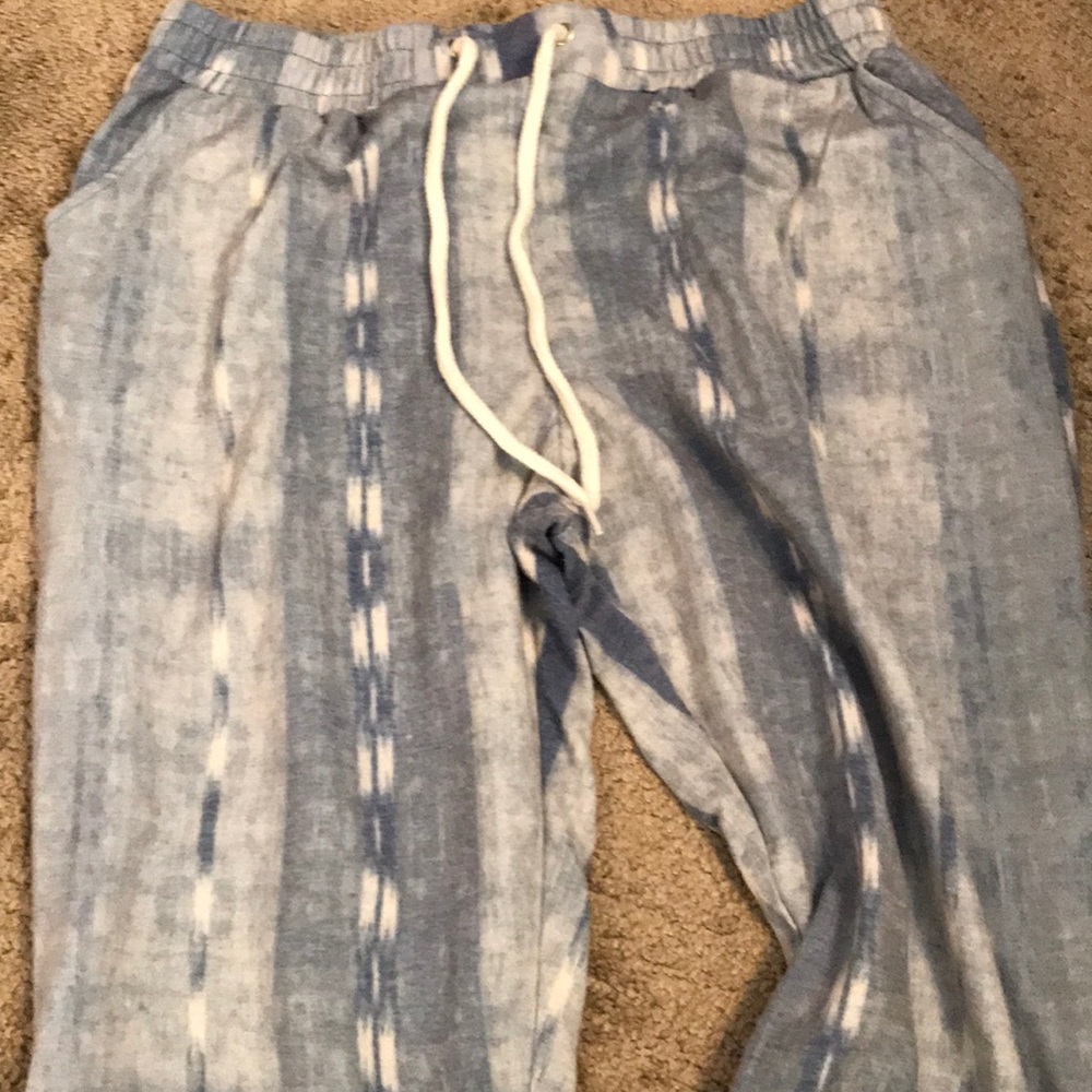 Blue and white joggers